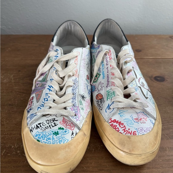 Men’s Golden Goose size 11 (44) Graffiti Art Sneakers. Like new condition - Picture 2 of 11